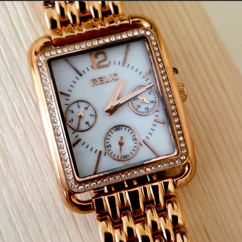 Relic Rose Gold Crystal Watch